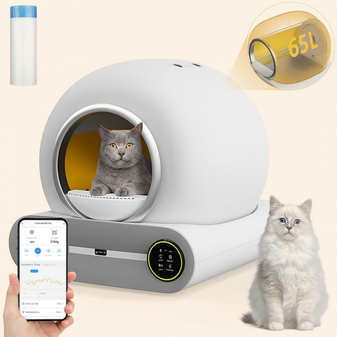 Baño Arenero Para Gatos Autolimpiante Automático Wifi 65 Lt