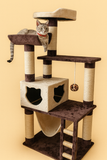 Gimnasio Rascador Para Gatos de 6 Niveles Con Cuna Torre 1.50 mts