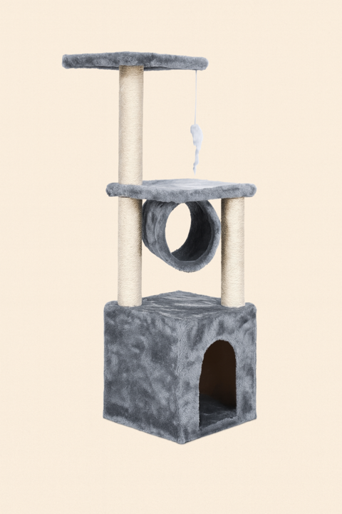Gimnasio Rascador Para Gatos Torre 86 cm con Casa